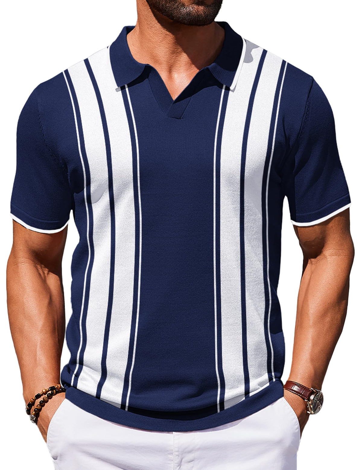 COOFANDY Mens Polo Shirts Short Sleeve Casual Knit Polo Shirt Golf T Shirt