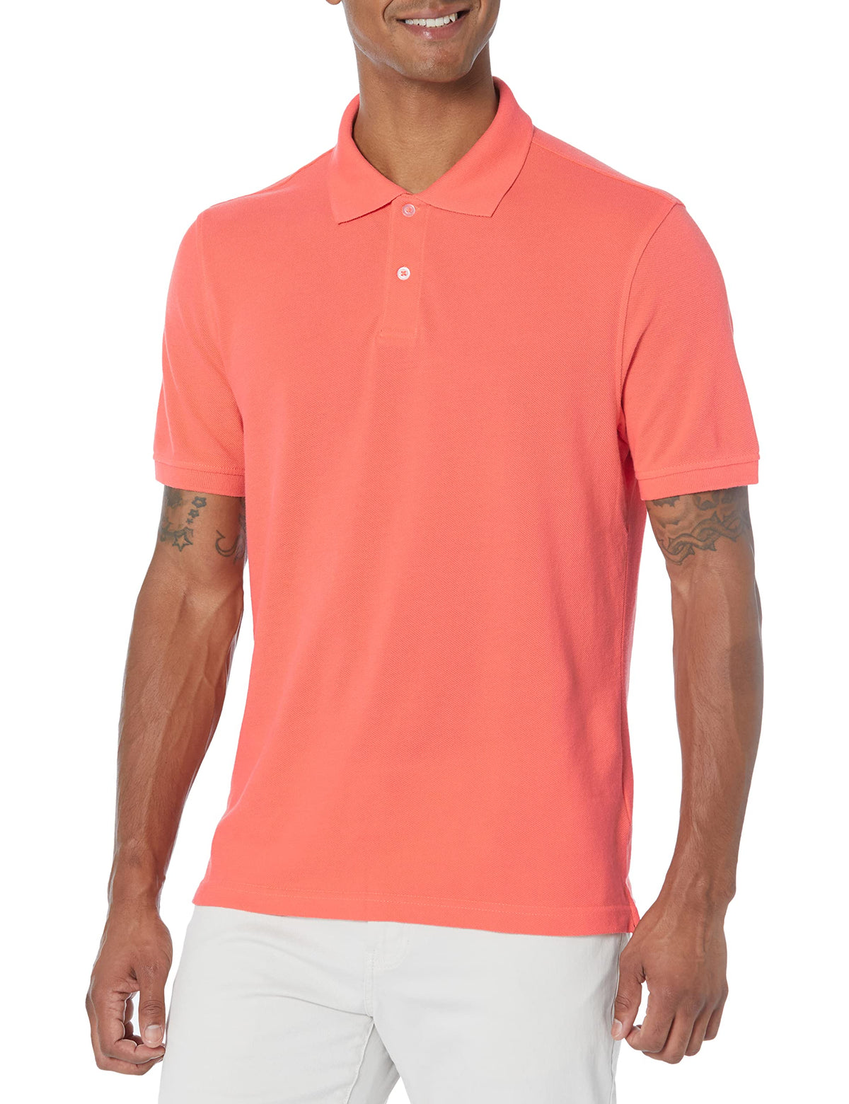 Amazon Essentials Men's Short Sleeve Slim-Fit Cotton Pique Polo Shirt, Breathable Collared
