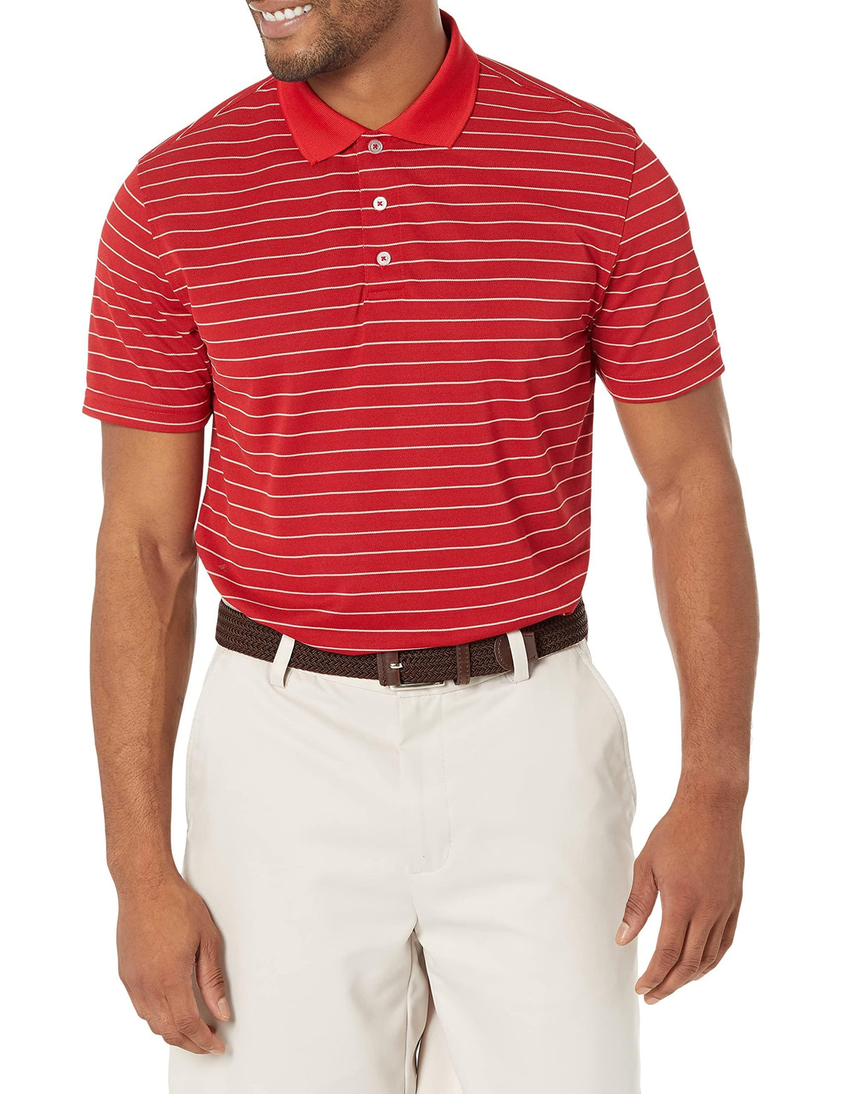 Amazon Essentials Men's Moisture Wicking Golf Polo Shirt, Short Sleeve, Slim-Fit, Quick-Dry, Active Wear