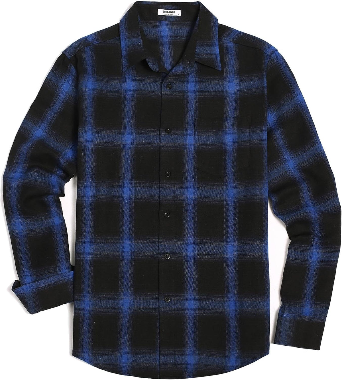 COOFANDY Mens Flannel Shirts Long Sleeve Button Down Shirt with Pocket Casual Shirts Work Shirts for Men