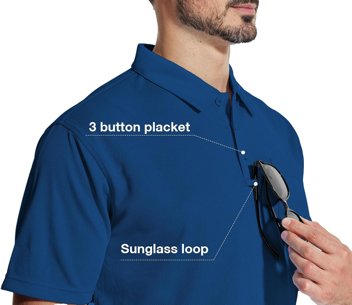 ZITY 5 Pack Polo Shirts for Men with Pocket Dry Quickly Short Sleeve Athletic Outdoor Work Collared Shirts