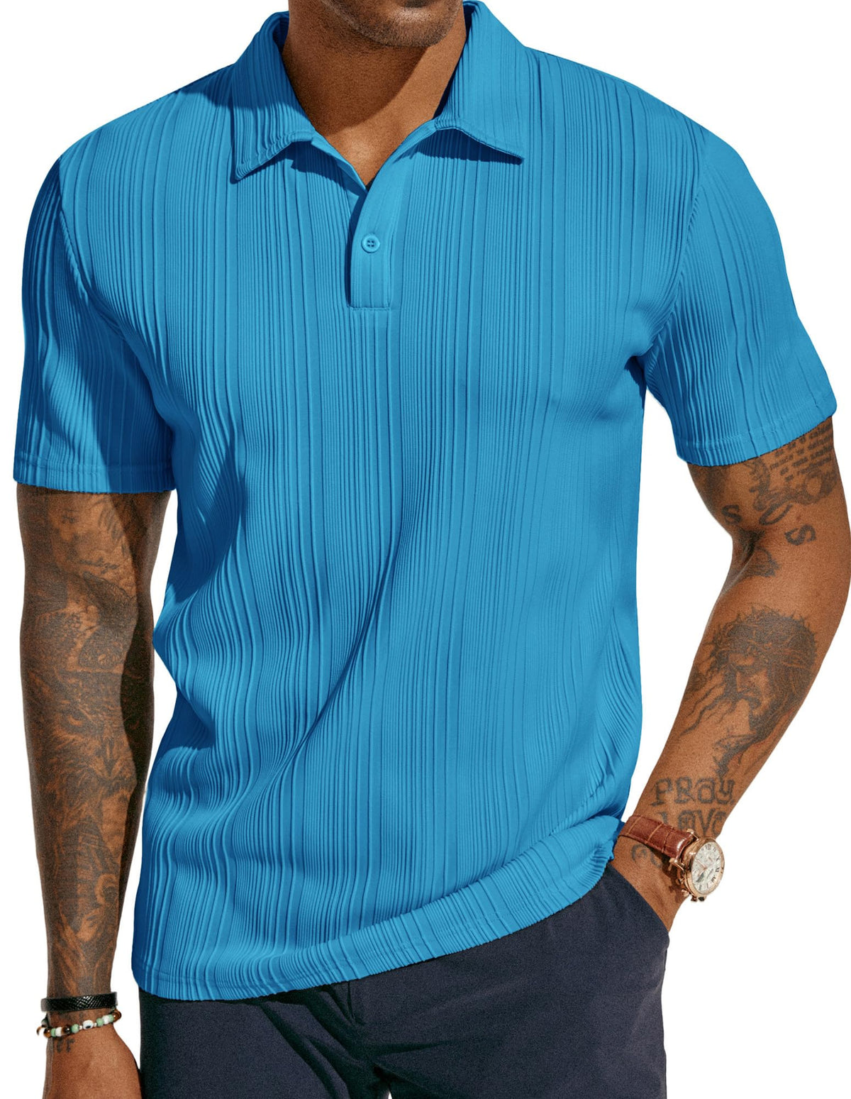 PJ PAUL JONES Mens Polo Shirts Short Sleeve Textured Knit Polos