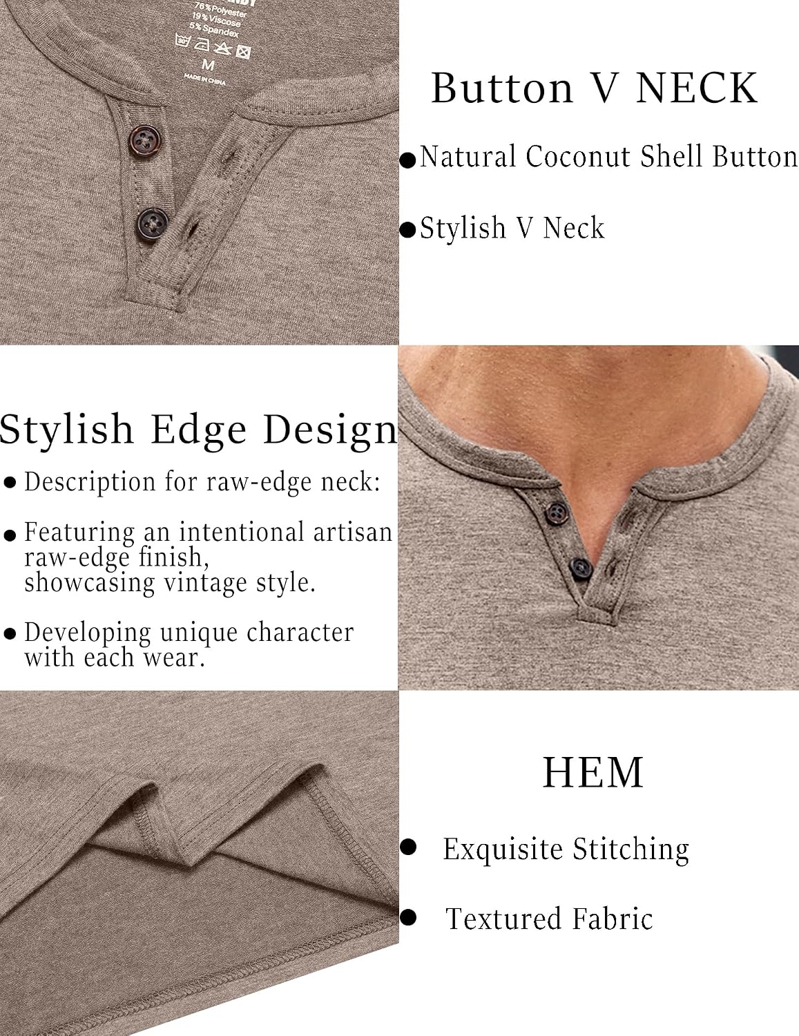 COOFANDY Men's T Shirts Short Sleeve Casual V Neck T-Shirt Soft Notch Neck Tee Classic Plain Shirts