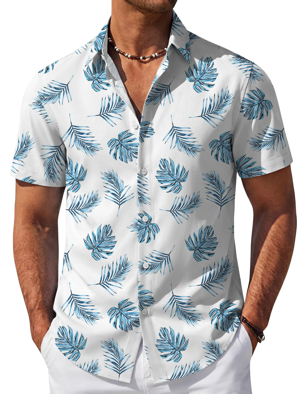 COOFANDY Mens Hawaiian Shirt Short Sleeve Button Down Beach Vacation Shirt Retro Summer Tropical Shirts