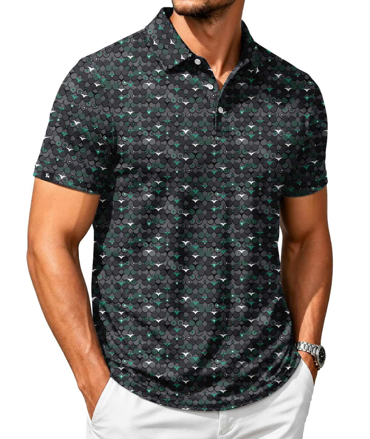 SWISSWELL Men's Moisture Wicking Performance Collared Short Sleeve Golf Shirt