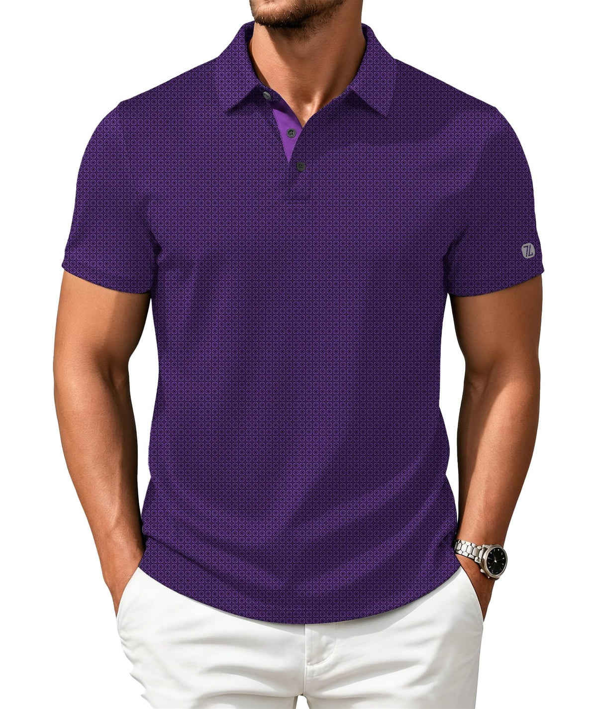 ZITY Mens Golf Shirts Short Sleeve Print Moisture Wicking Polo Shirt