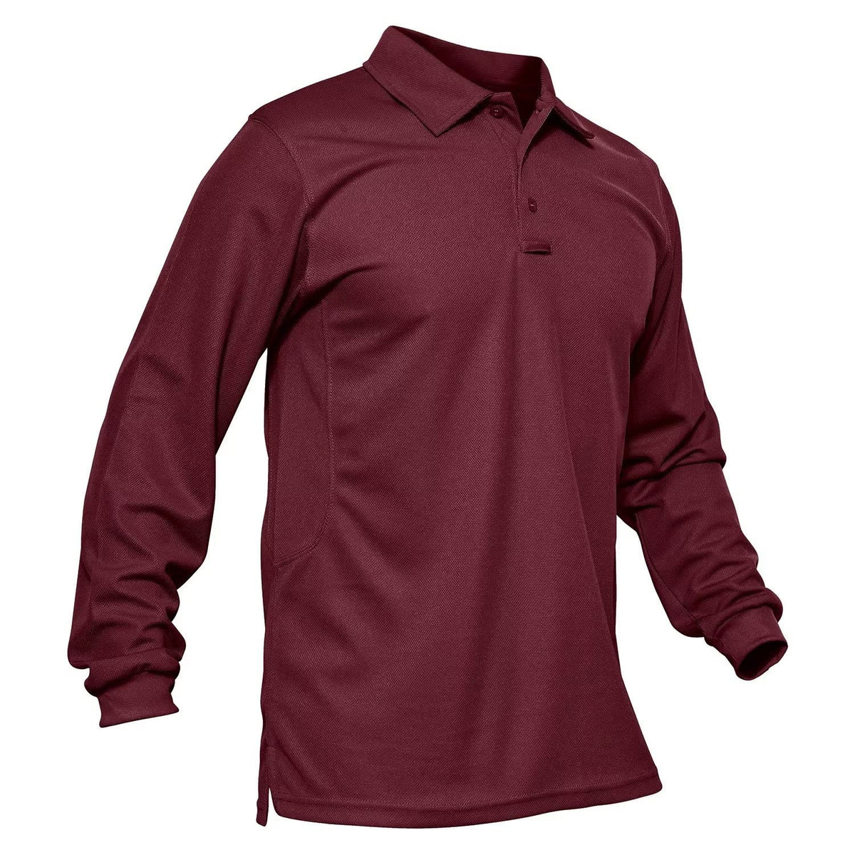 MAGCOMSEN Men's Polo Shirts 3 Button Quick Dry Performance Long Sleeve Tactical Shirts Pique Jersey Golf Shirt