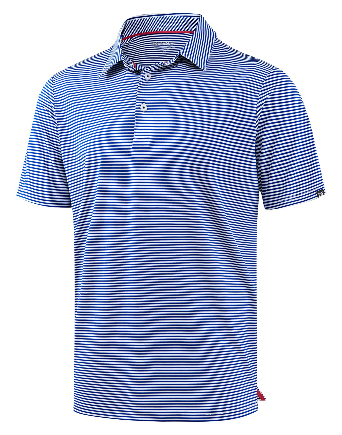 Mens Golf Shirt Dry Fit Performance Short Sleeve Striped Polo Shirts