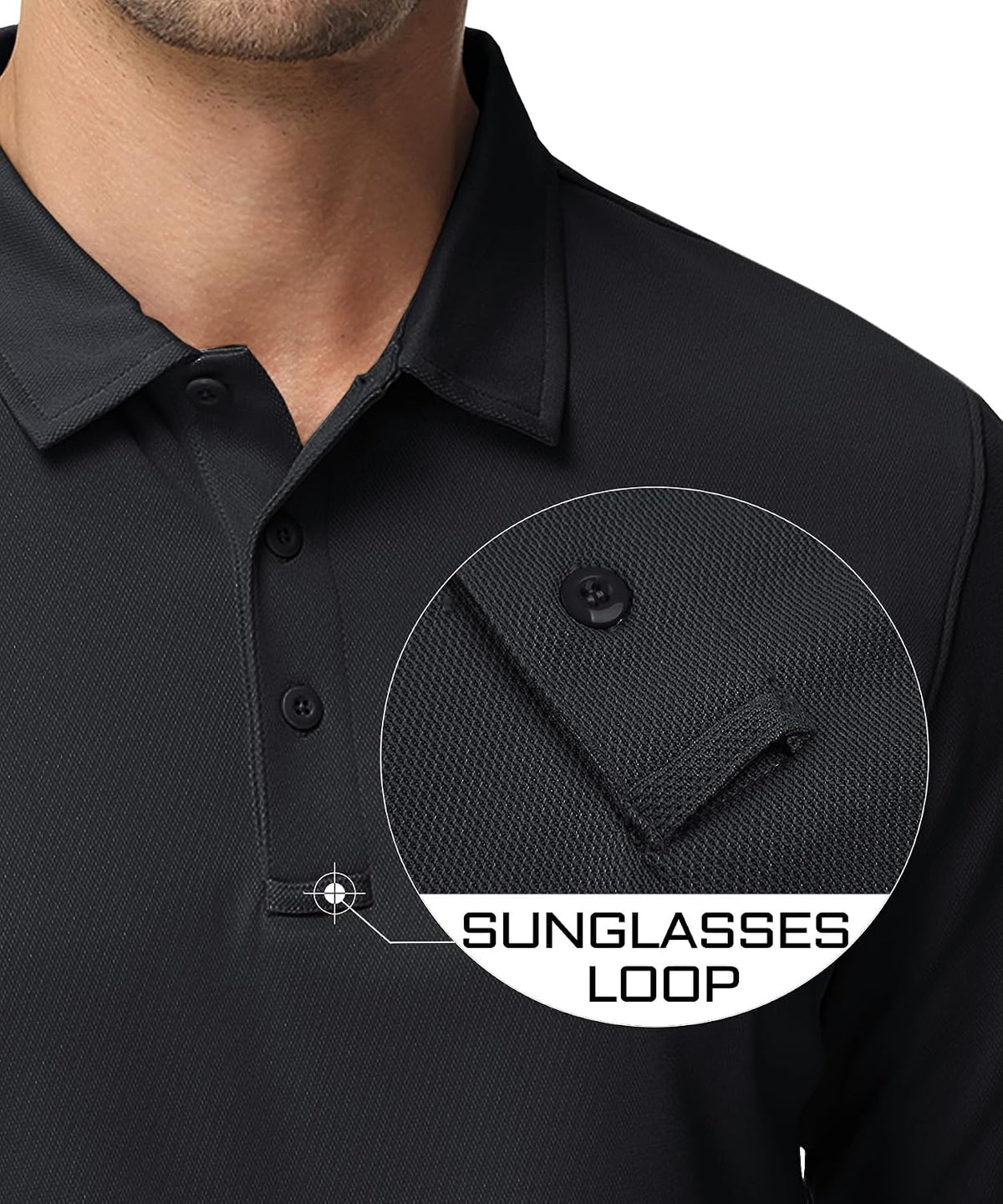 MAGCOMSEN Men's Polo Shirts 3 Button Quick Dry Performance Long Sleeve Tactical Shirts Pique Jersey Golf Shirt