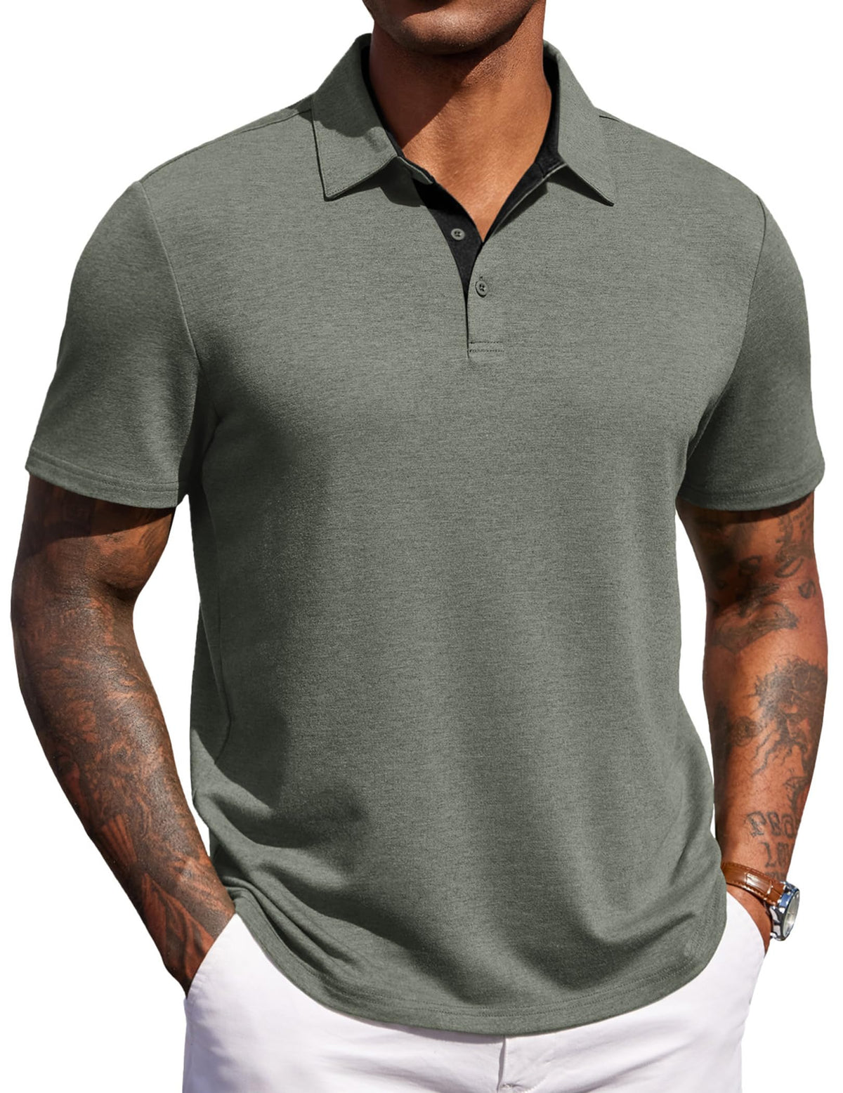 COOFANDY Mens Polo Shirts Short Sleeve Casual Summer Polo Tee Collared Tops