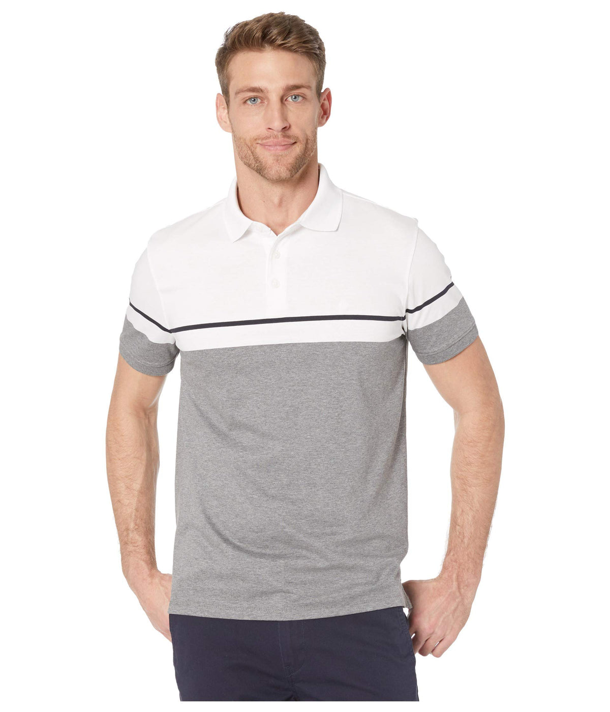 Calvin Klein Men's Liquid Touch Polo Stripe with UV Protection