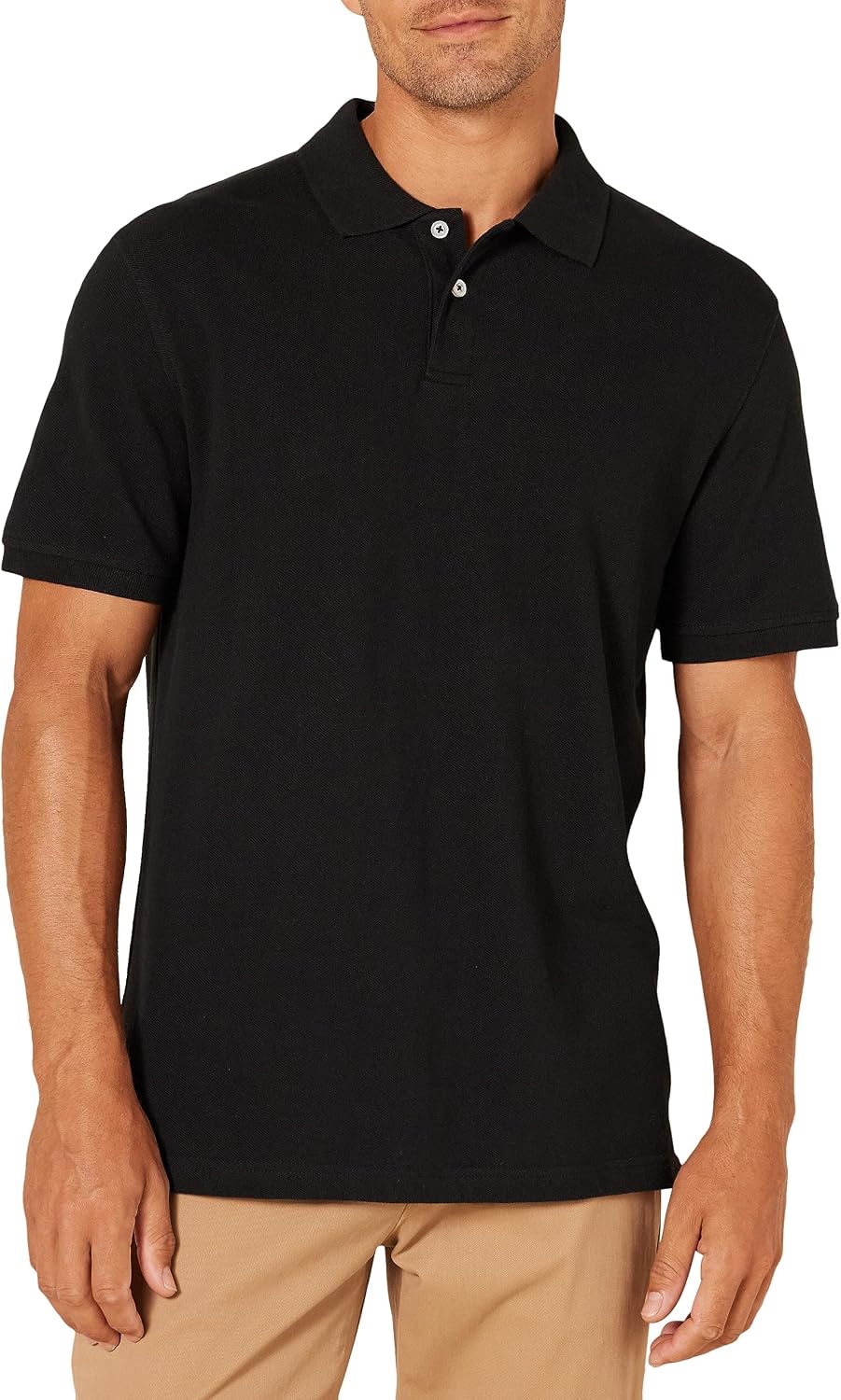 Amazon Essentials Men's Short Sleeve Slim-Fit Cotton Pique Polo Shirt, Breathable Collared