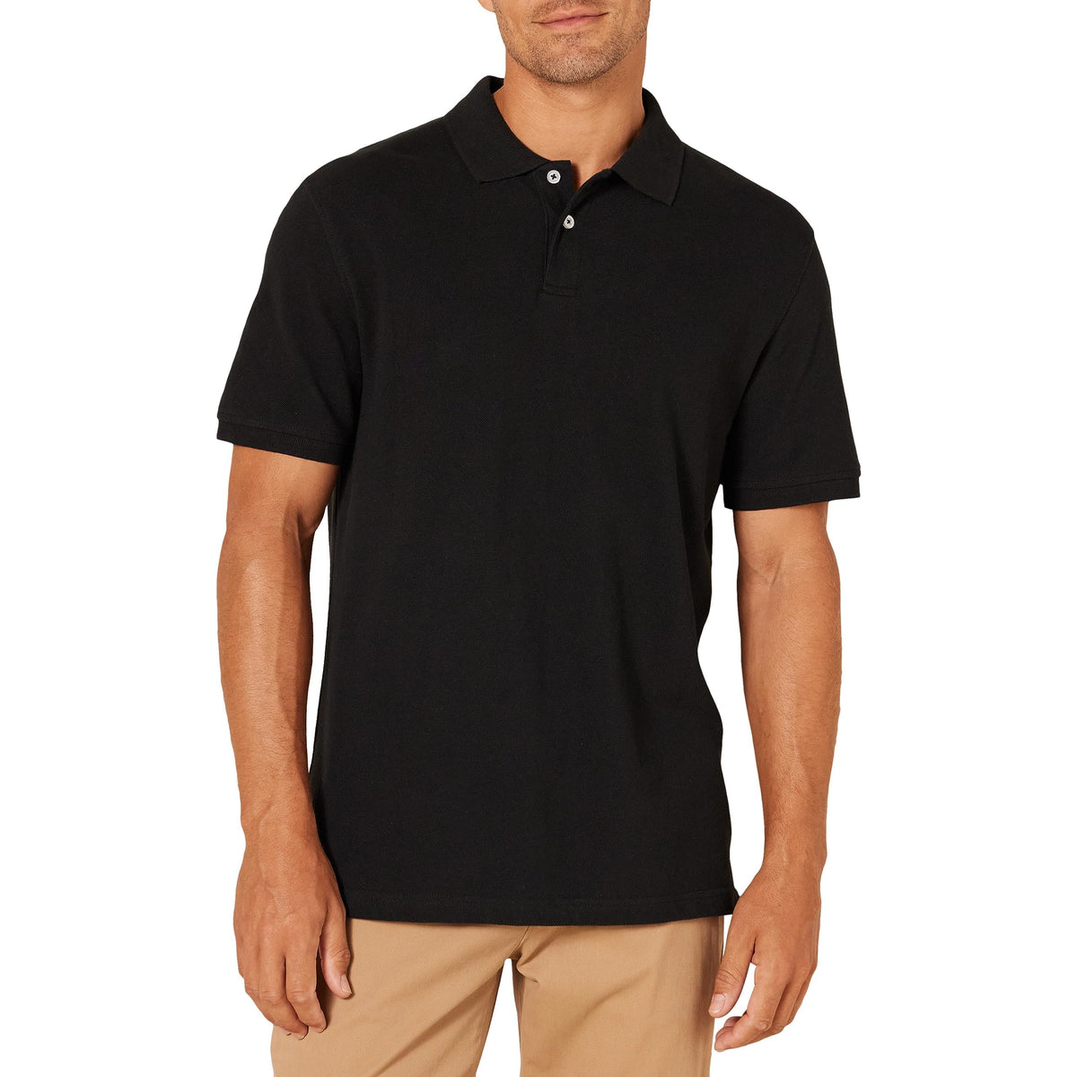 Amazon Essentials Men's Short Sleeve Slim-Fit Cotton Pique Polo Shirt, Breathable Collared