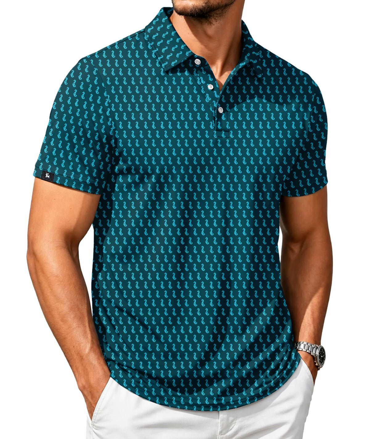SWISSWELL Men's Moisture Wicking Performance Collared Short Sleeve Golf Shirt