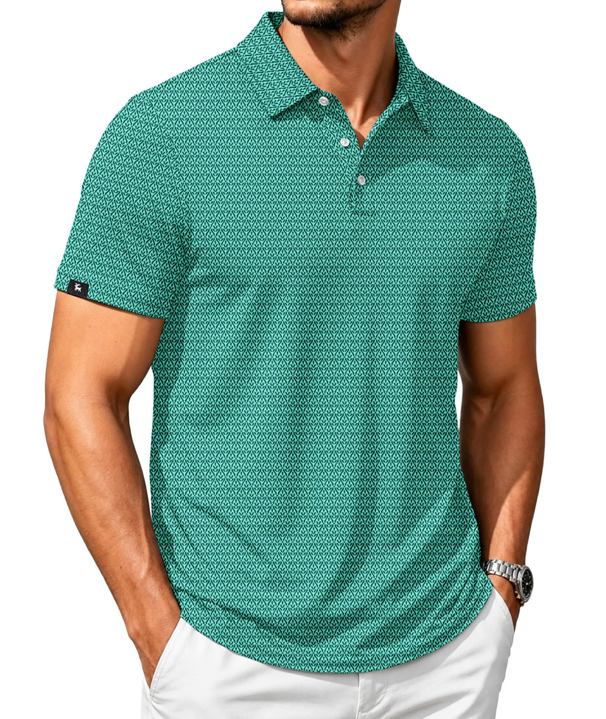 SWISSWELL Men's Moisture Wicking Performance Collared Short Sleeve Golf Shirt