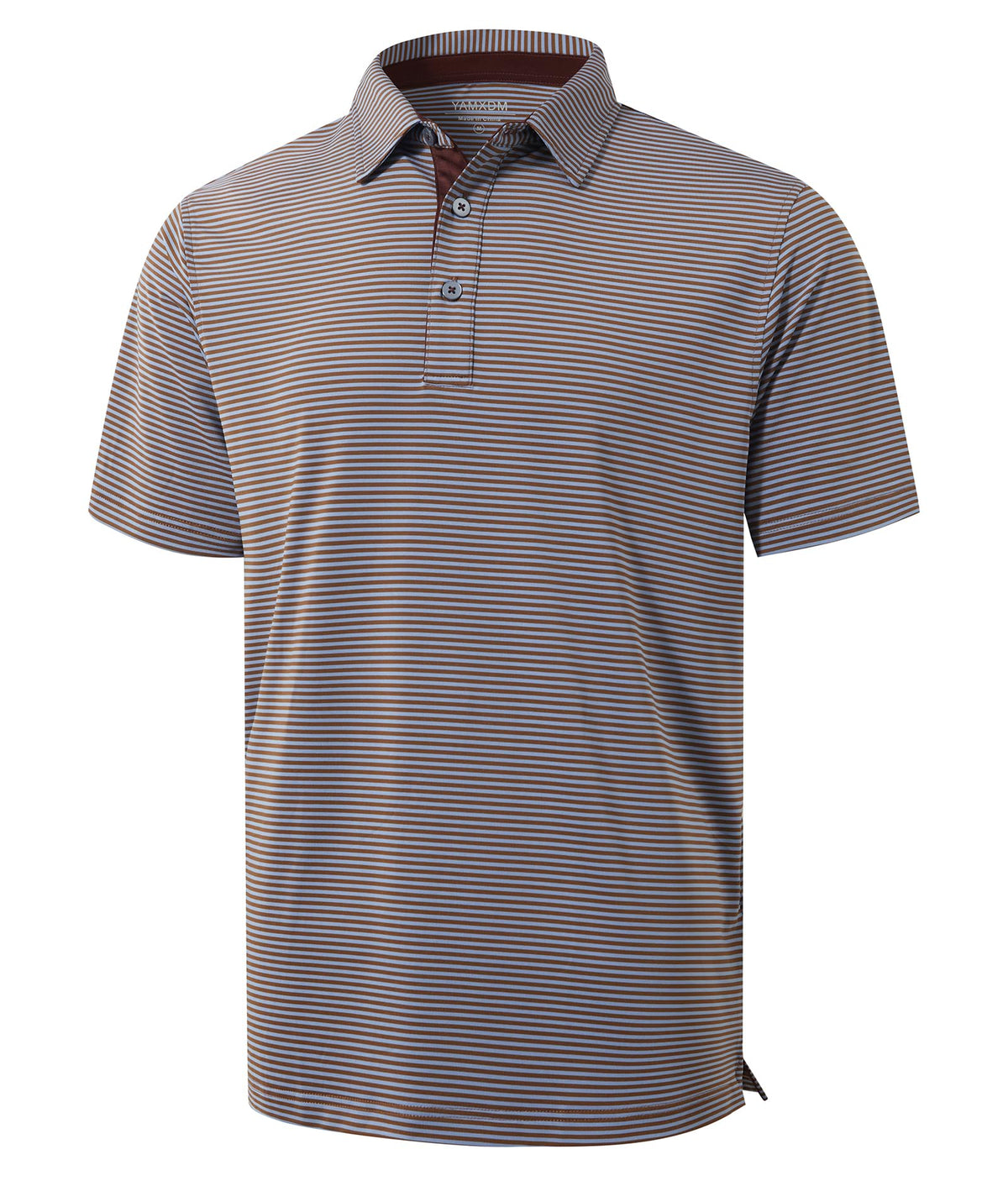 Golf Shirts for Men - Dry Fit Moisture Wicking Short Sleeve Performance Sport Casual Striped Collared Mens Polo Shirt