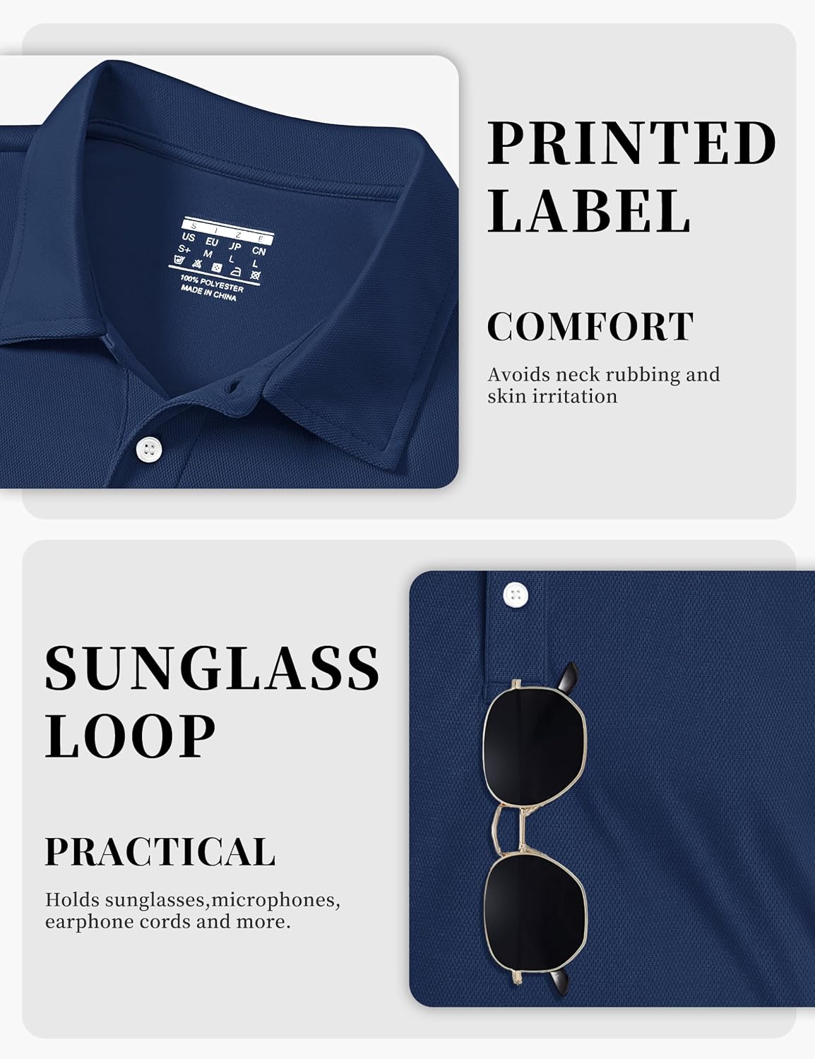 TACVASEN Mens Polo Shirt Short Sleeve Dry Fit Golf Collar Shirt Work Tshirt