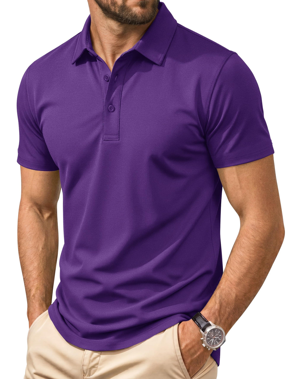 Cotrasen Men's Polo Shirts Short Sleeve Cotton Pique Classic Golf Shirts
