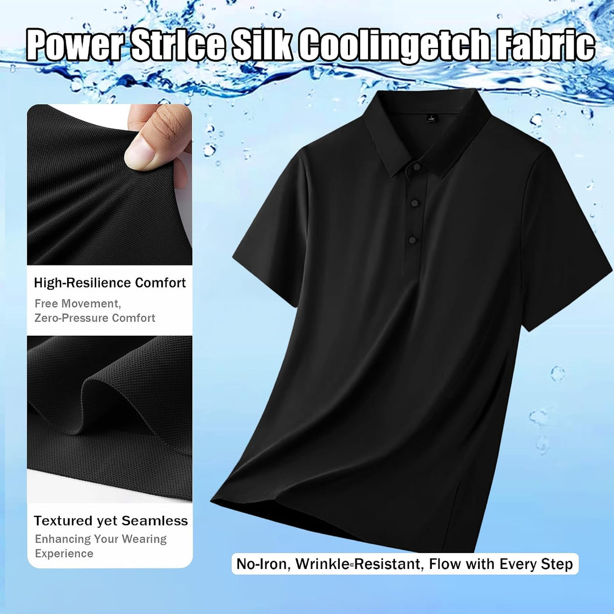 Polo Shirts for Men: Quick Dry Moisture Wicking High Elasticity Convenient Slim Fit Polo Runs Small