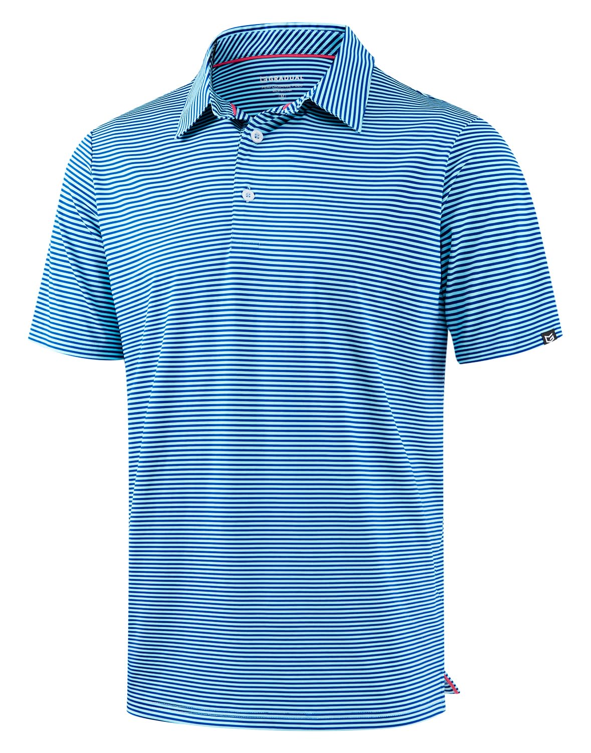 Mens Golf Shirt Dry Fit Performance Short Sleeve Striped Polo Shirts