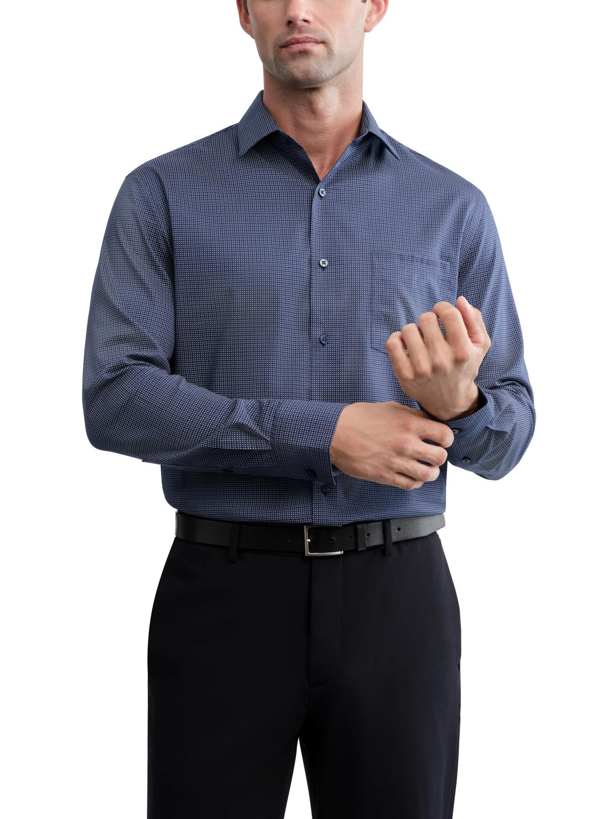 Van Heusen Men's Van Heusen Men's Dress Shirt Regular Fit Ultra Wrinkle Free Flex Collar Stretch Solid