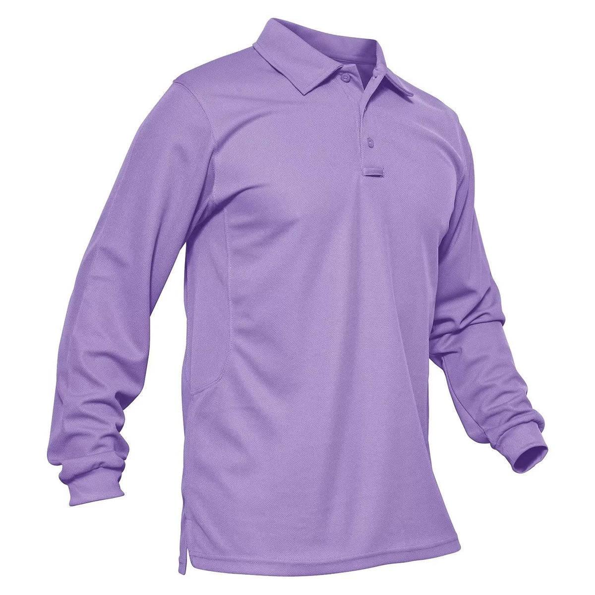 MAGCOMSEN Men's Polo Shirts 3 Button Quick Dry Performance Long Sleeve Tactical Shirts Pique Jersey Golf Shirt