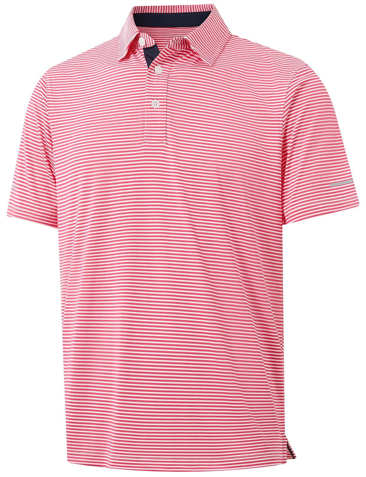 Golf Shirts for Men - Dry Fit Moisture Wicking Short Sleeve Performance Sport Casual Striped Collared Mens Polo Shirt