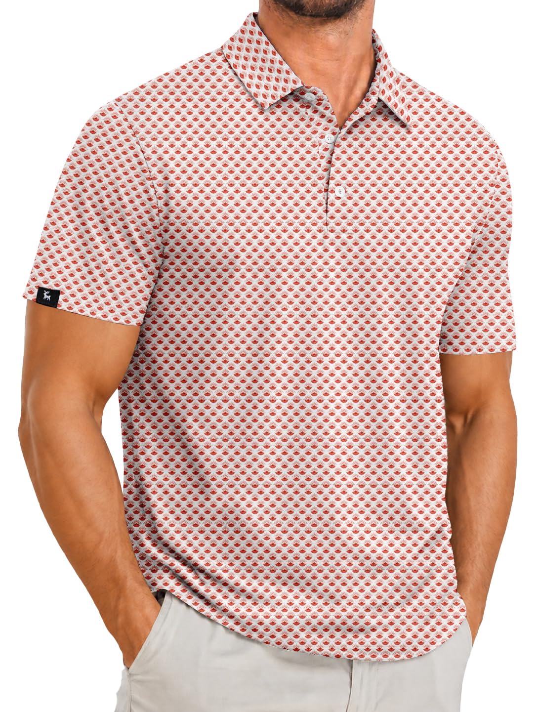 ZITY Men's Golf Polo Shirts Short Sleeve Print Patterns Moisture Wicking