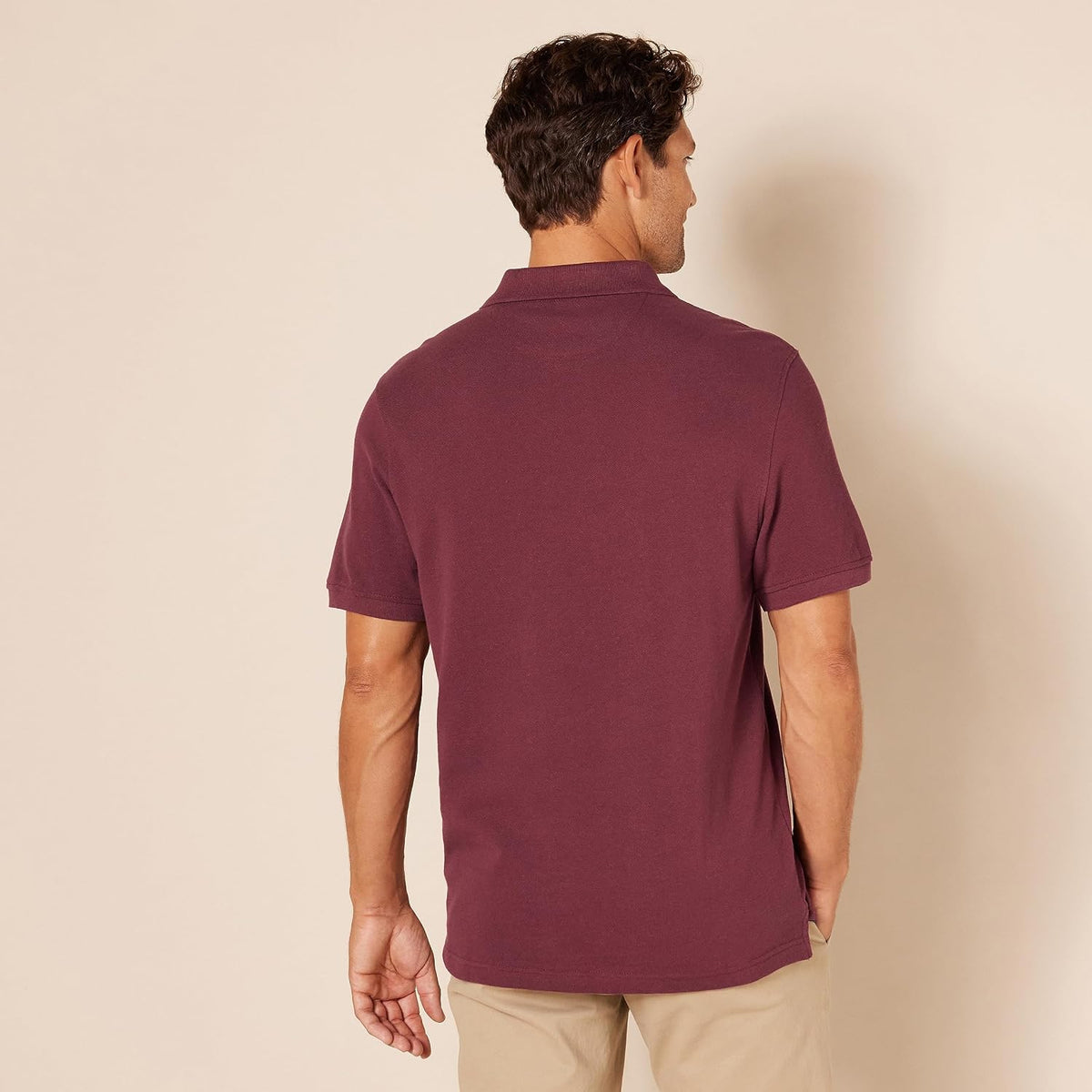 Amazon Essentials Men's Short Sleeve Slim-Fit Cotton Pique Polo Shirt, Breathable Collared