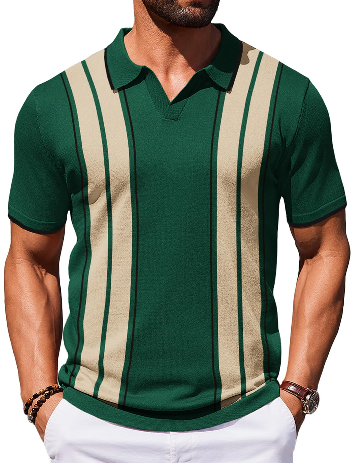 COOFANDY Mens Polo Shirts Short Sleeve Casual Knit Polo Shirt Golf T Shirt