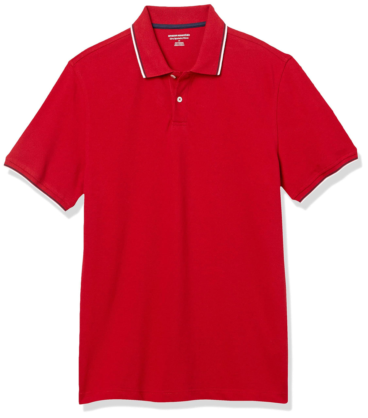 Amazon Essentials Men's Short Sleeve Slim-Fit Cotton Pique Polo Shirt, Breathable Collared
