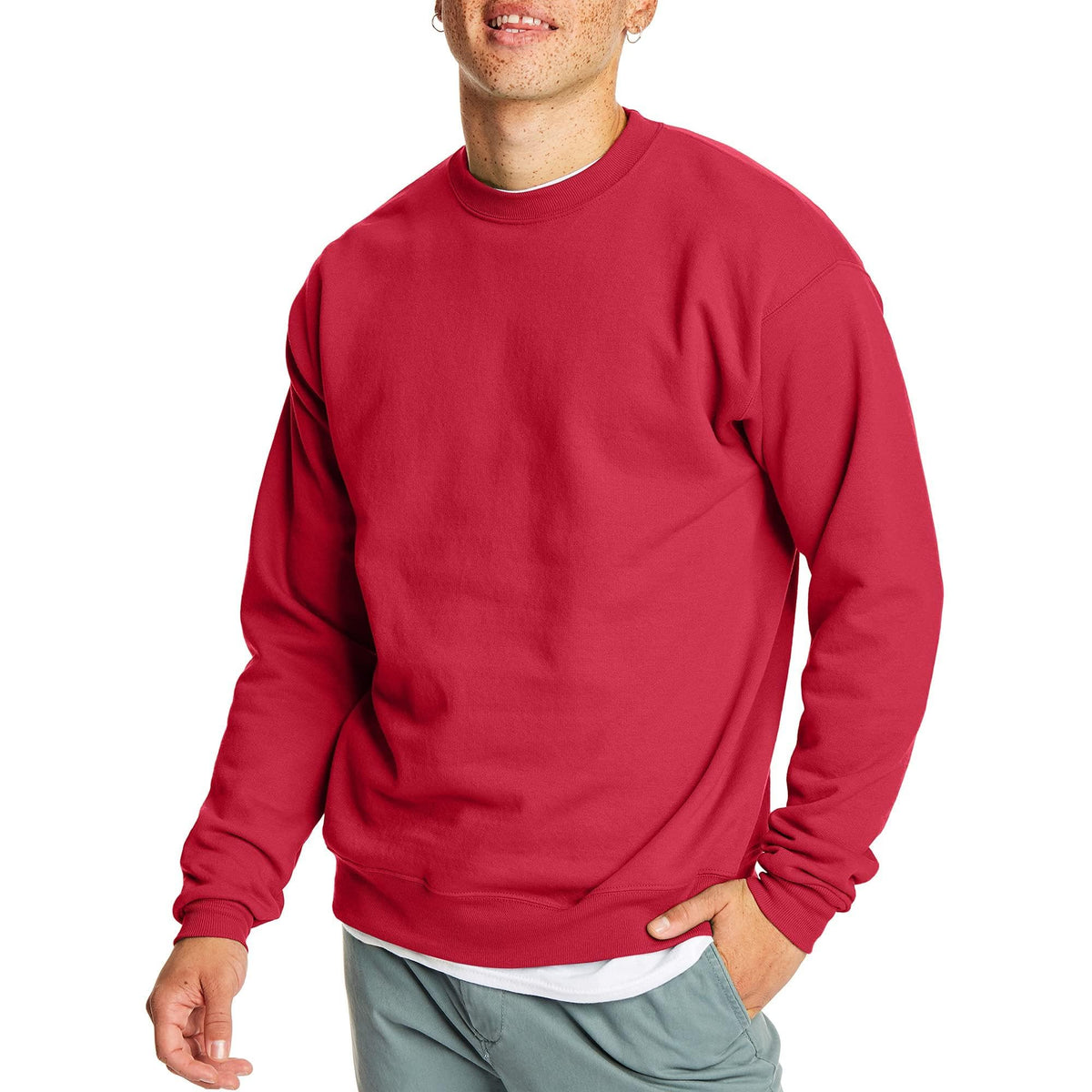 Hanes Men's Sweatshirt, EcoSmart Fleece Crewneck Sweatshirt, Big & Tall Available, 1 or 2-Pack