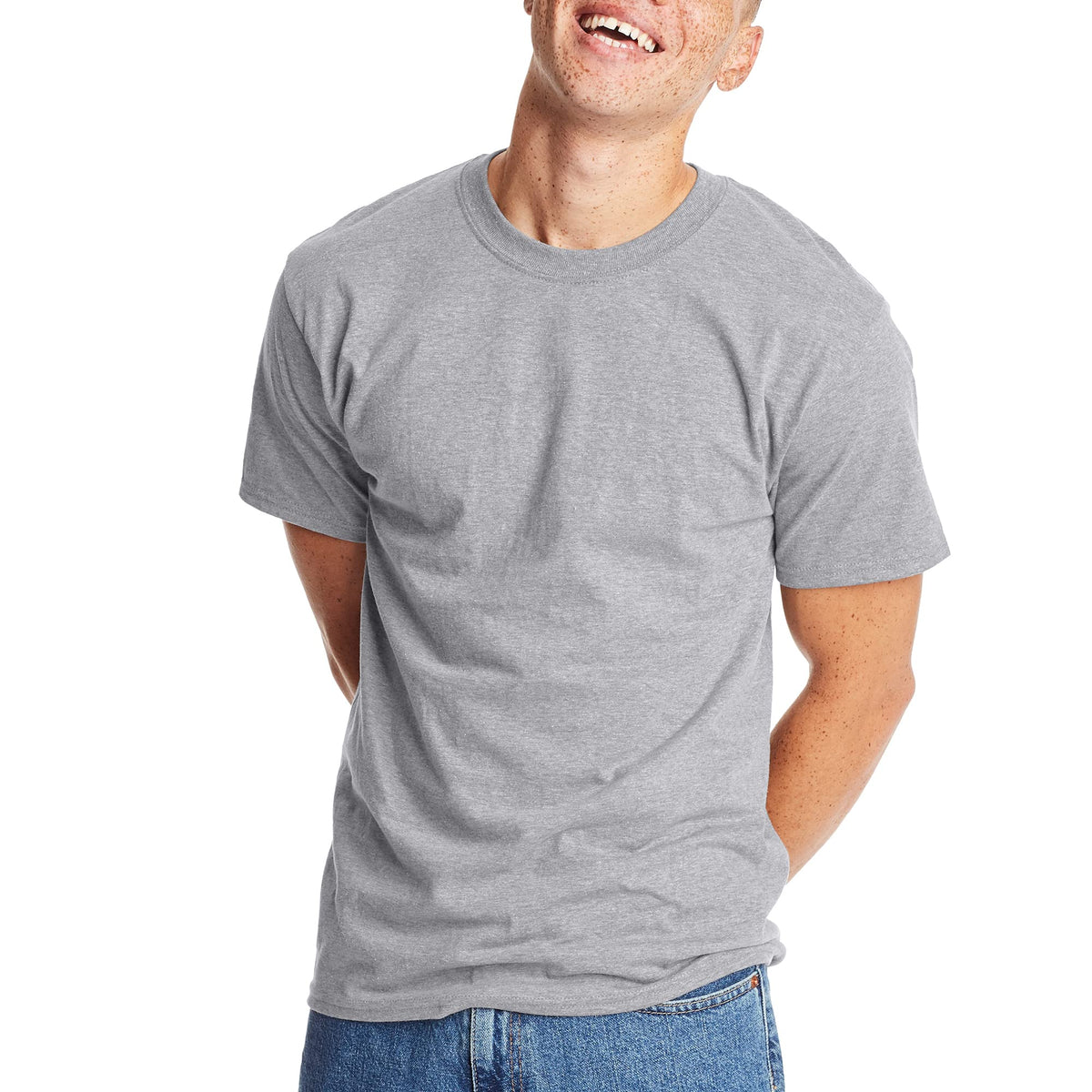 Hanes Men's Beefy-T T-Shirt, Heavyweight Cotton T-Shirts for Men, 1 or 2 Pack, Men's Tees (Tall