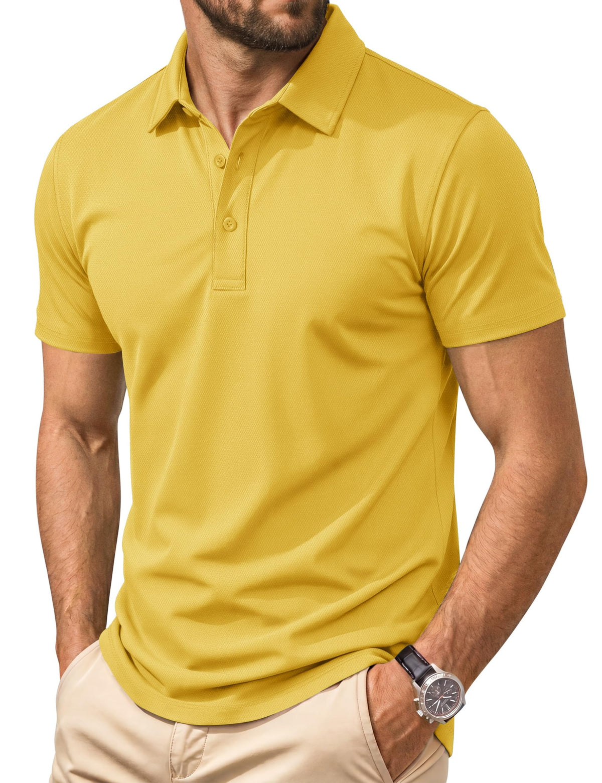 Cotrasen Men's Polo Shirts Short Sleeve Cotton Pique Classic Golf Shirts
