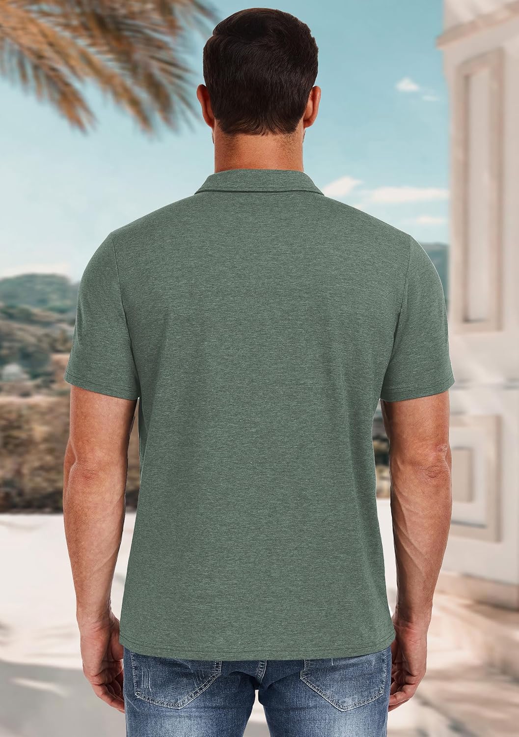 PEGENO Mens Polo Shirts Short Sleeve Casual Cotton Golf Shirts Performance Polo Shirts for Men