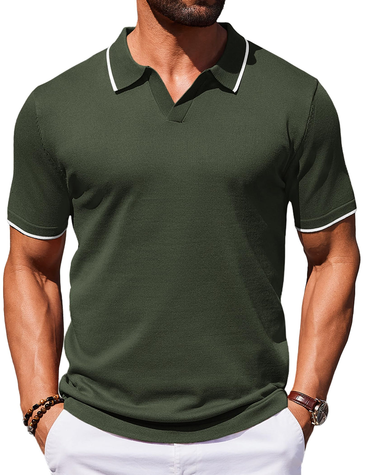 COOFANDY Mens Polo Shirts Short Sleeve Casual Knit Polo Shirt Golf T Shirt