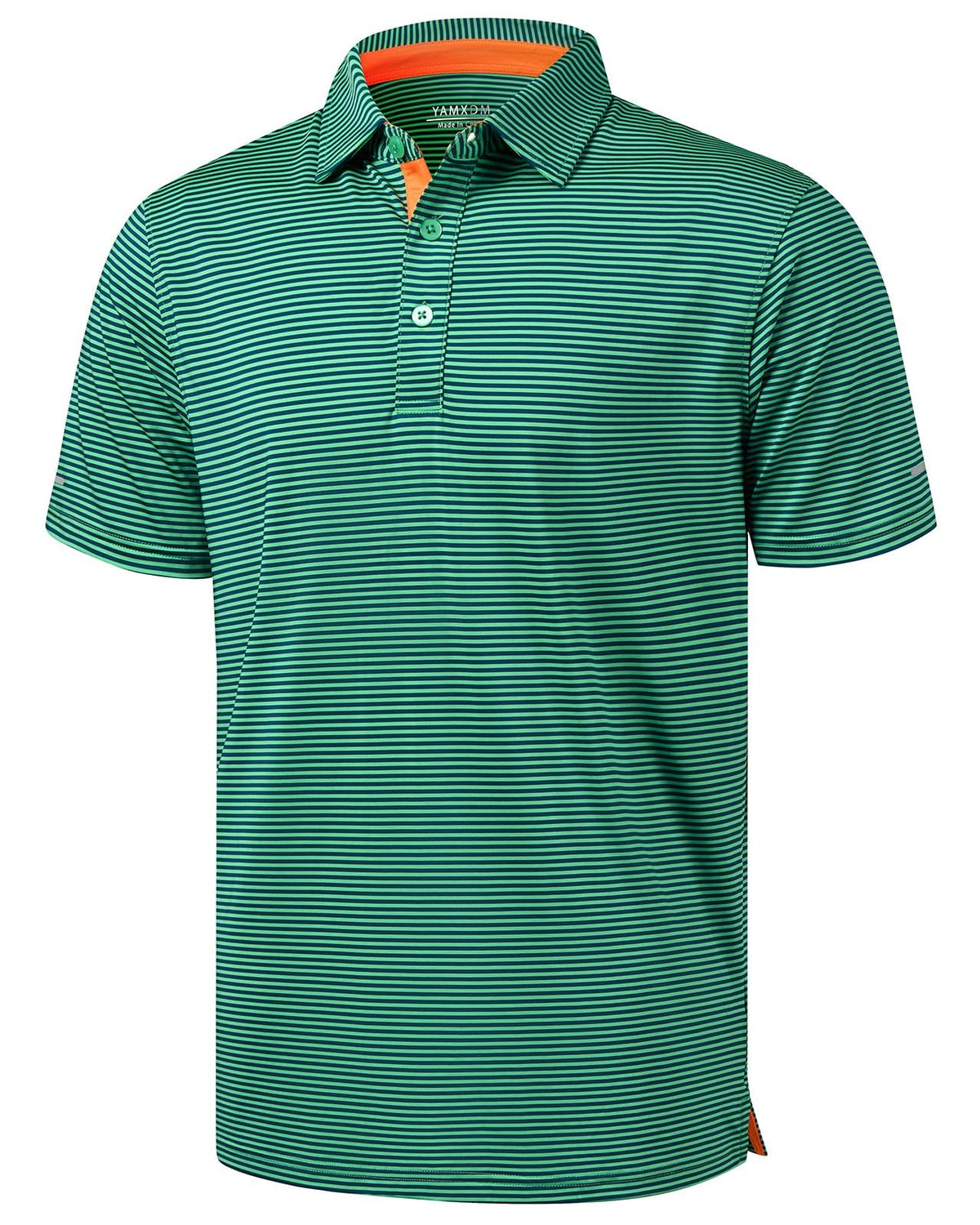 Golf Shirts for Men - Dry Fit Moisture Wicking Short Sleeve Performance Sport Casual Striped Collared Mens Polo Shirt
