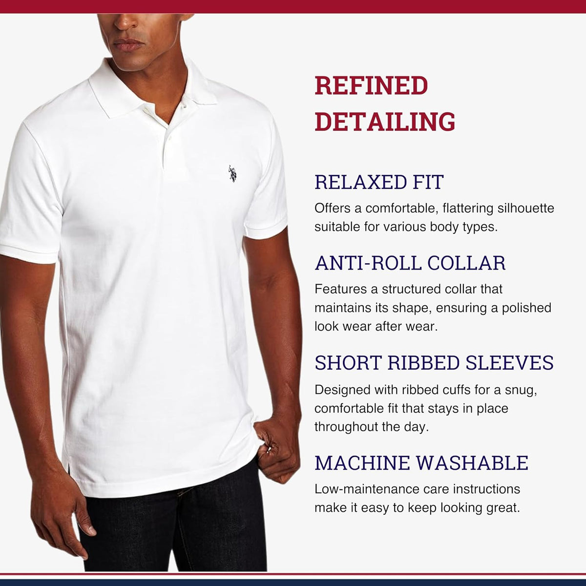 U.S. Polo Assn. 3 Pack Men's Classic Polo Shirt
