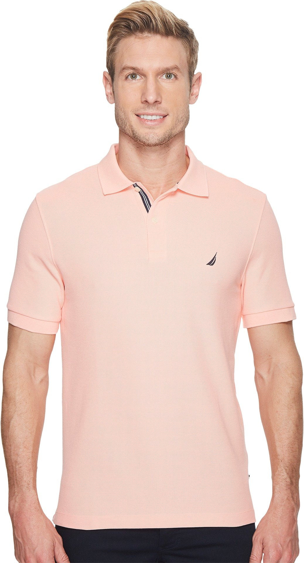 Nautica Men's Classic Short Sleeve Solid Performance Deck Polo Shirt