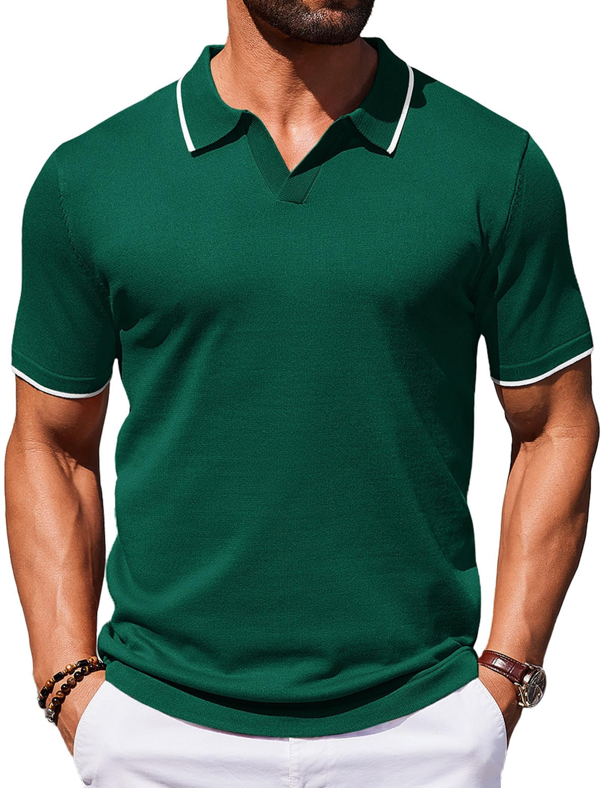 COOFANDY Mens Polo Shirts Short Sleeve Casual Knit Polo Shirt Golf T Shirt