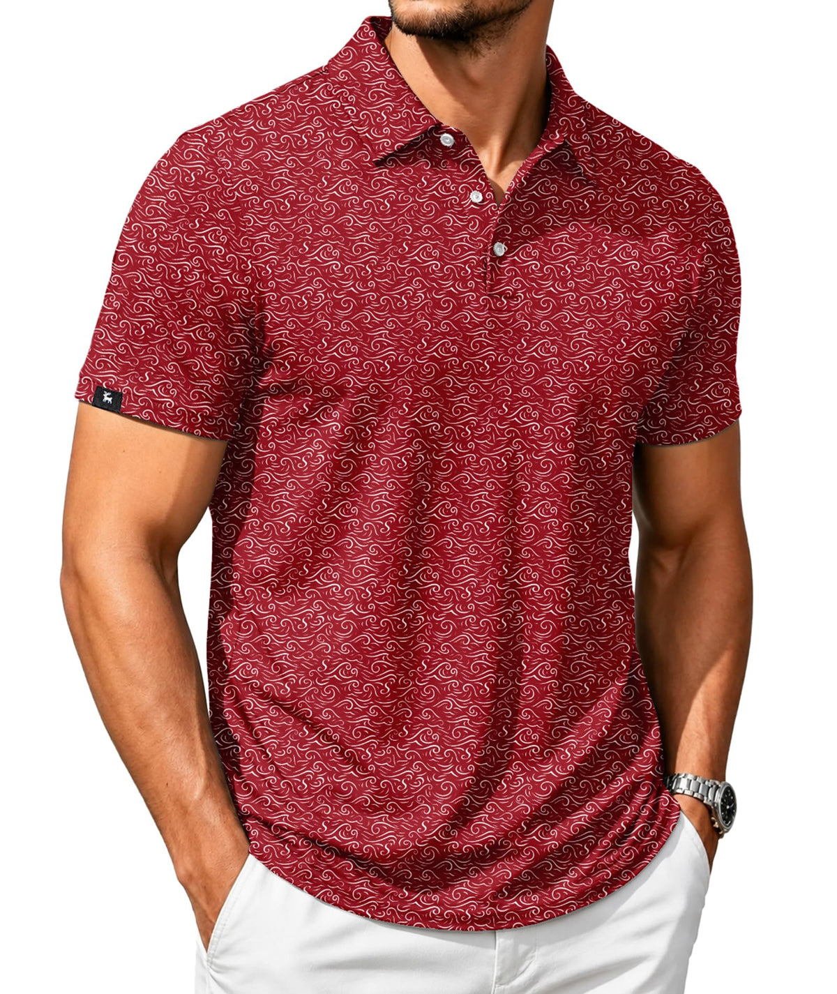 SWISSWELL Men's Moisture Wicking Performance Collared Short Sleeve Golf Shirt