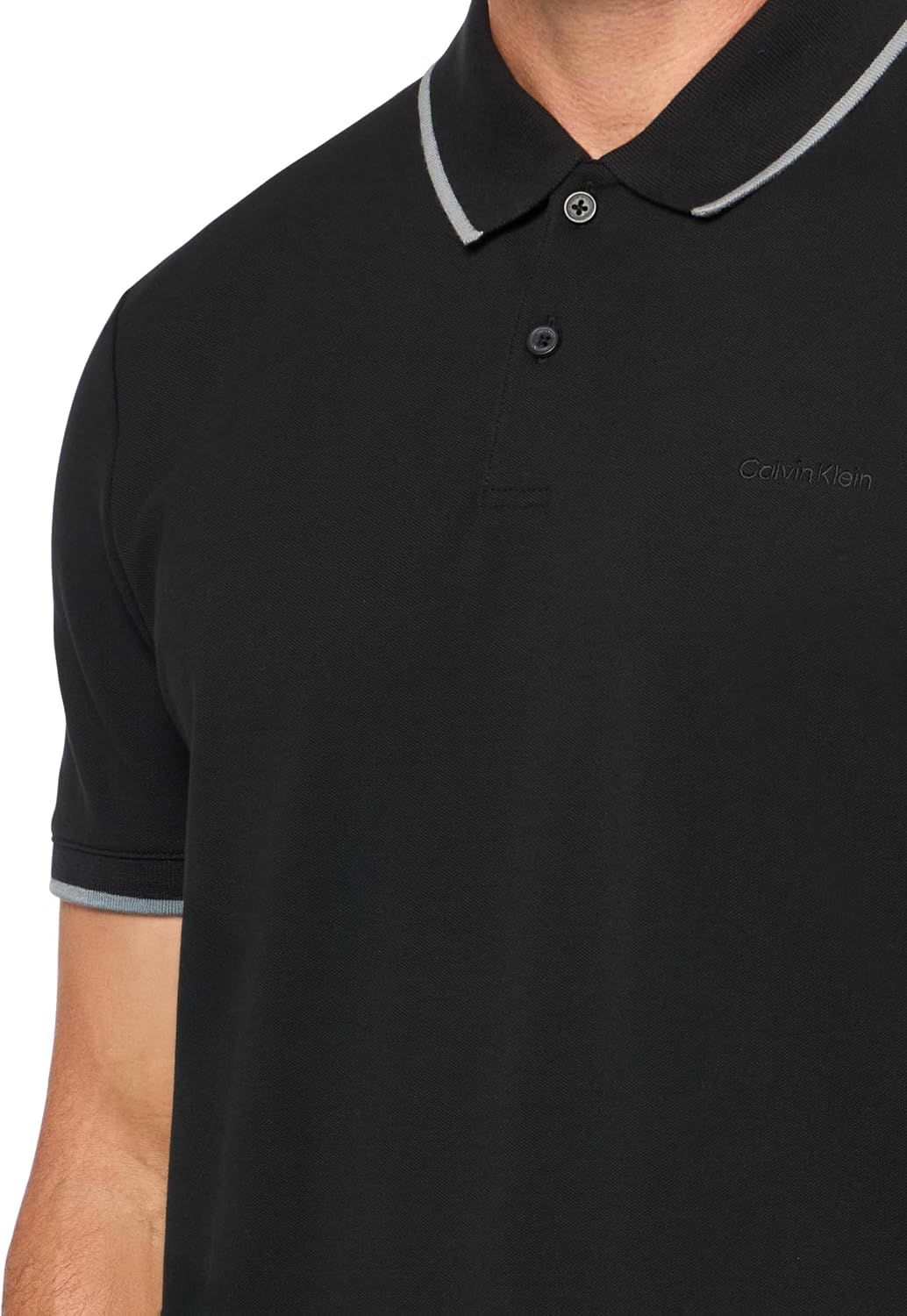 Calvin Klein Men's Liquid Touch Polo Stripe with UV Protection