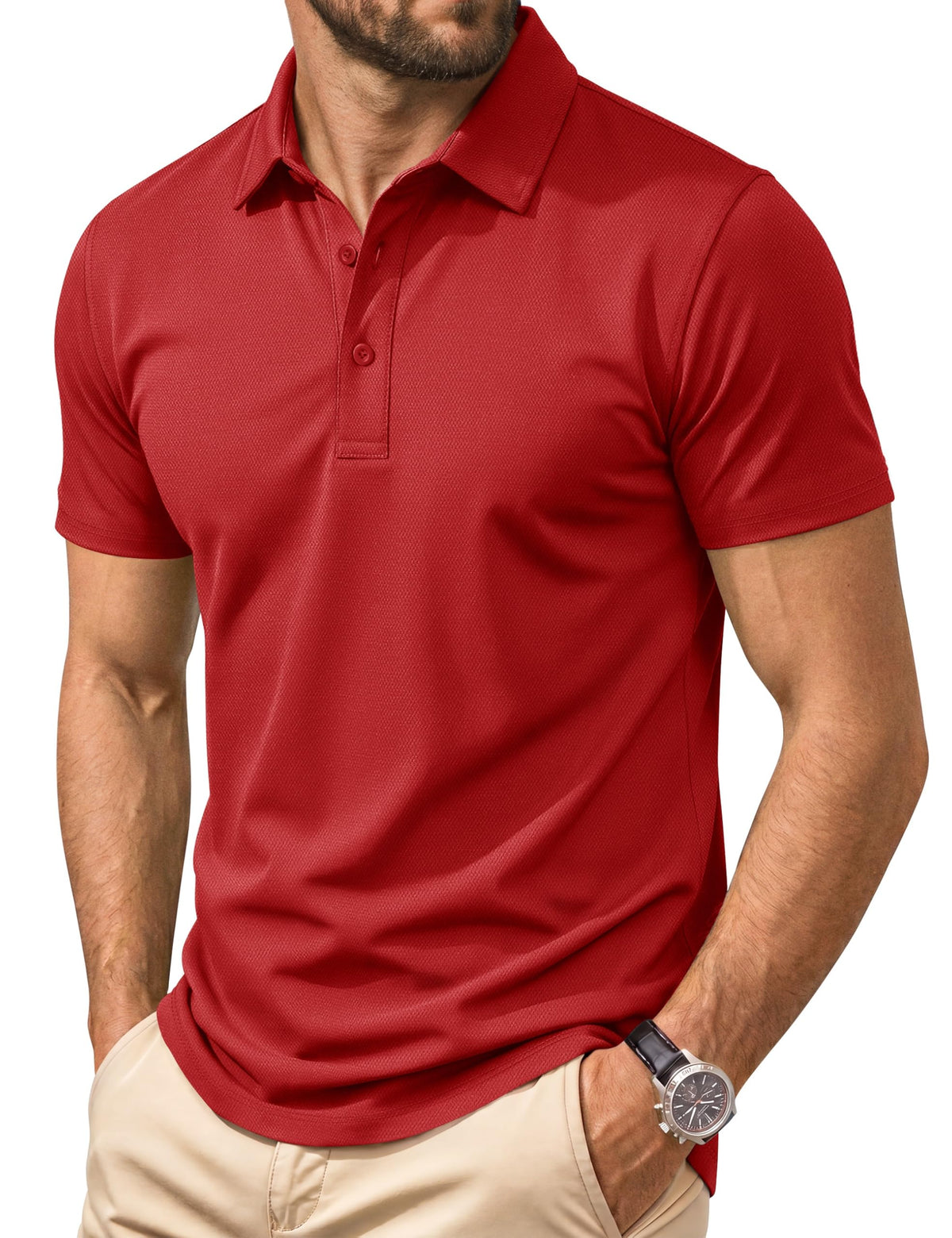 Cotrasen Men's Polo Shirts Short Sleeve Cotton Pique Classic Golf Shirts