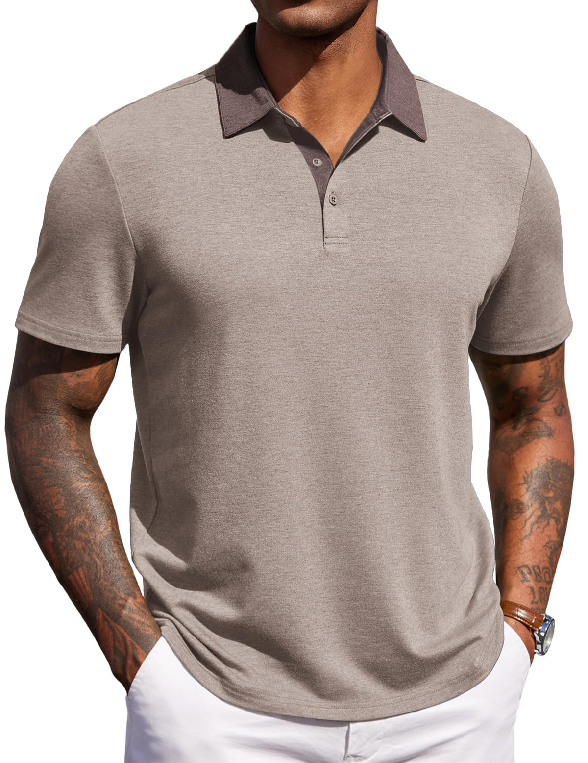 COOFANDY Mens Polo Shirts Short Sleeve Casual Summer Polo Tee Collared Tops
