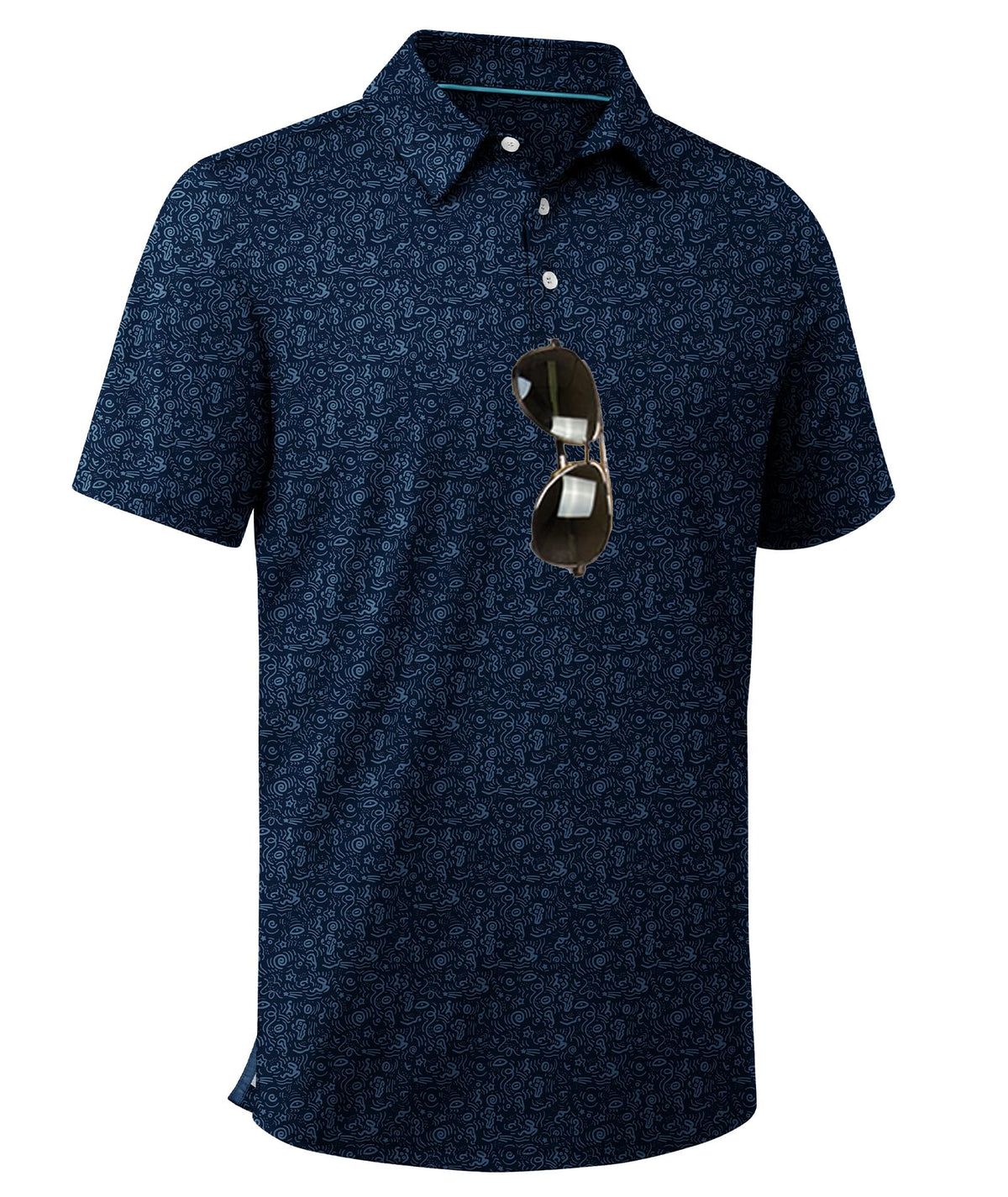 ZITY Men's Golf Shirts Short Sleeve Print Patterns Casual Collared Polo