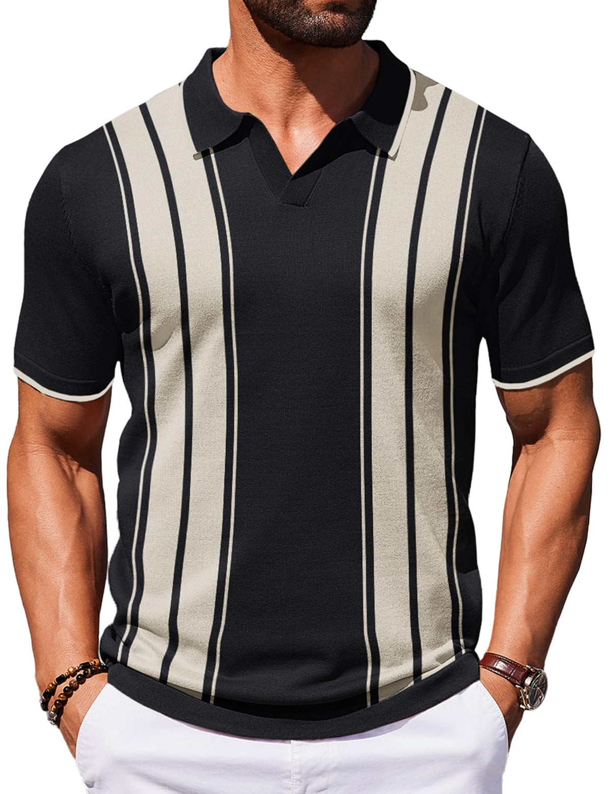 COOFANDY Mens Polo Shirts Short Sleeve Casual Knit Polo Shirt Golf T Shirt
