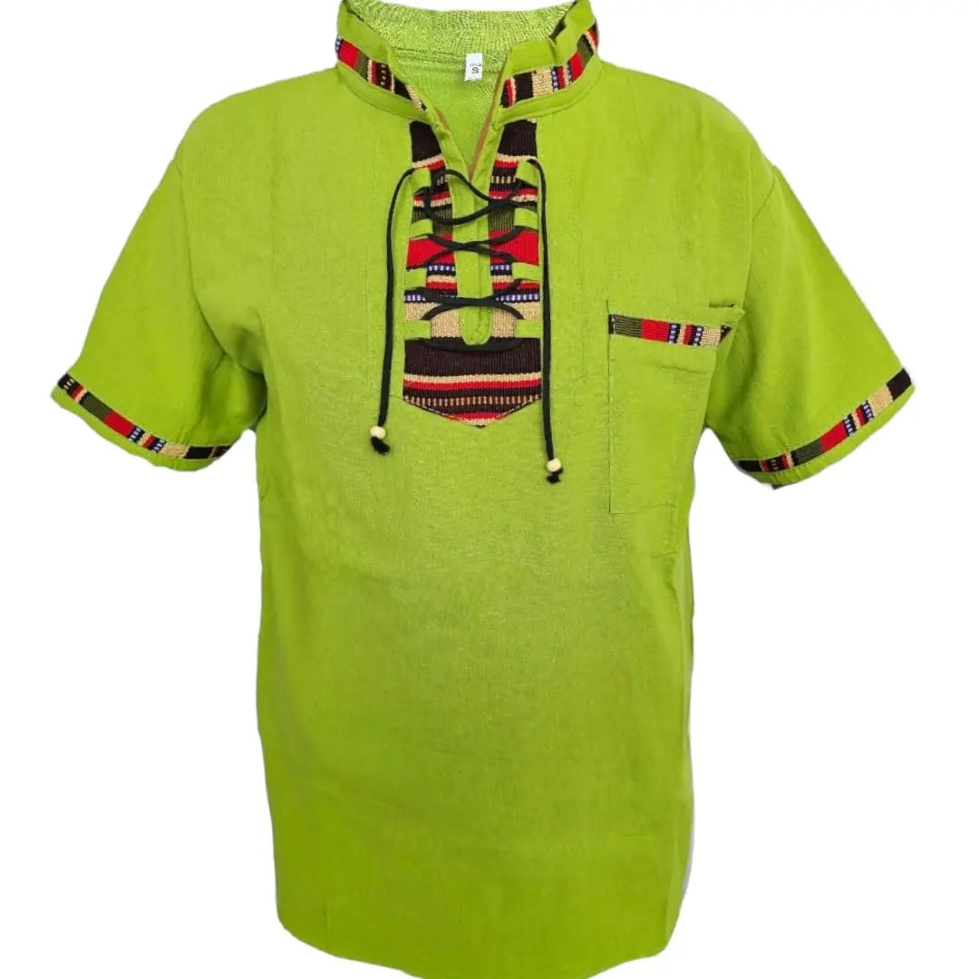 Sacbe Clothing Typical Guatemala Shirt with Hand Embroidered Mayan Pattern Menswear Top Casual Breathable Outfits