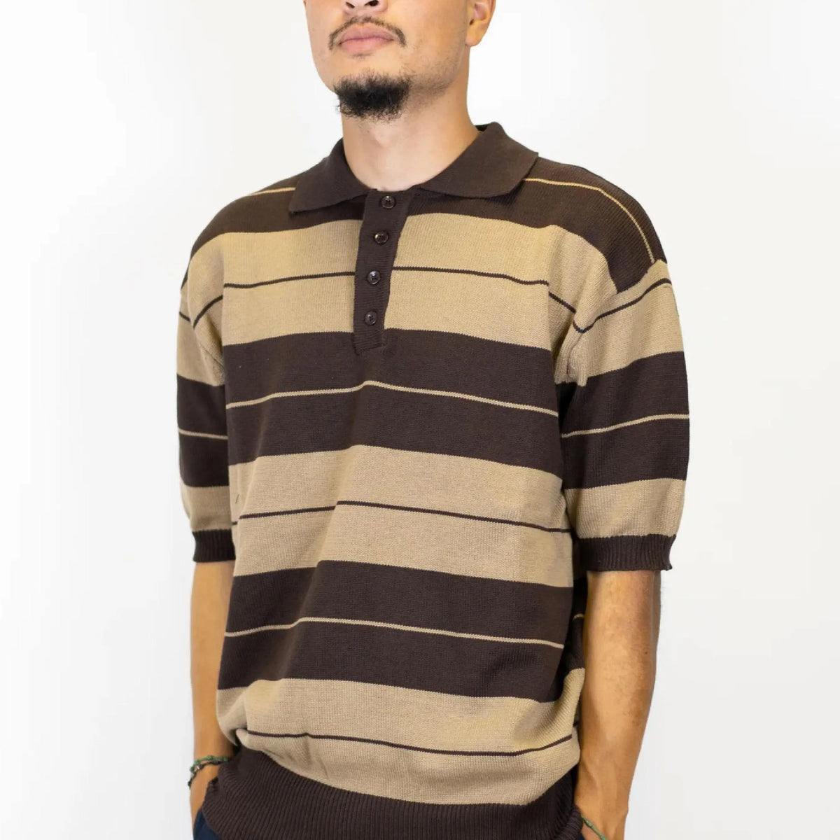 FB County Men's Charlie Brown Shirts FBCOUNTY Stripe Short Sleeve Shirt Casual Polo Shirt Collard Shirts Casual Chicano Biker Car Show Fashion Hip Hop