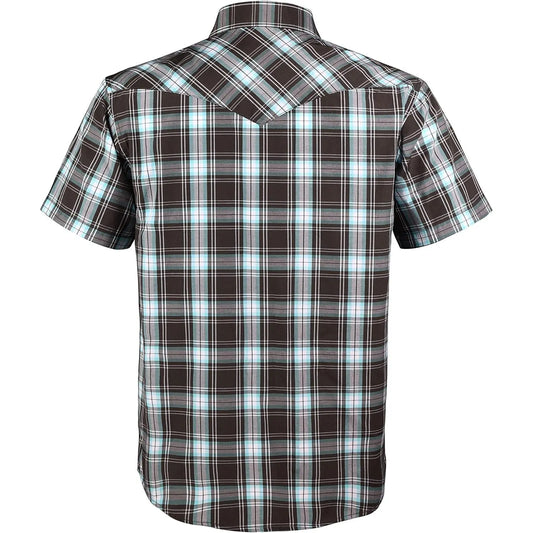 Summer Outfit COEVALS CLUB Summer Vibes Men's Western Cowboy Shirt Pearl Snap Short Sleeve Plaid Work Shirts High-End Fabric Classic Fit Menswear Top Shortsleeve,clothes for back to school,first day of school outfits