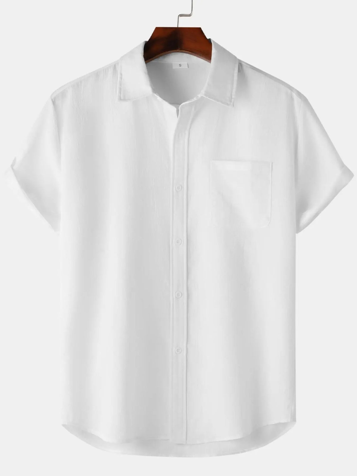 Men's Linen Short Sleeve Shirt, Casual Classic Button Front Plain Solid Color, Ideal for Daily Wear and Special Occasions, Easy Care and Comfortable Fit